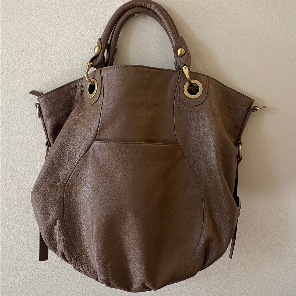 Fenn Wright Mason Brown Leather Extra Large Purse - image 4